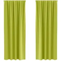 vidaXL Rideaux occultants à œillets, 2 pièces, vert, 245 x 140 cm