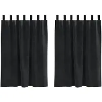 vidaXL Rideaux occultants 2 pcs noir 140 x 140 cm velours