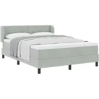 vidaXL Lit boxspring avec tête de lit gris clair 160 x 200 cm velours
