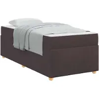 vidaXL Cadre de lit avec matelas brun foncé 90 x 200 cm Tissu