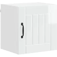 vidaXL Armoire murale LUCCA, 2 pièces, blanc brillant, panneau de fibres de bois