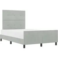 vidaXL Lit boxspring avec tête de lit gris clair 120 x 200 cm velours
