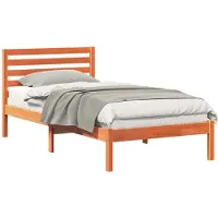 vidaXL Cadre de lit brun cireux 90 x 190 cm Pin massif