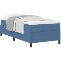 vidaXL Lit Boxspring Bleu 100 x 200 cm Tissu velours côtelé