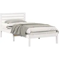 vidaXL Cadre de lit avec tête de lit Blanc 80 x 200 cm Pin massif