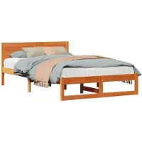vidaXL Cadre de lit brun cireux 120 x 200 cm Pin massif