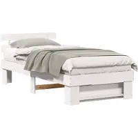vidaXL Cadre de lit avec tête de lit blanc 90 x 190 cm Pin massif