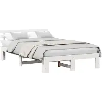 vidaXL Cadre de lit avec tête de lit Blanc 120 x 190 cm Pin massif