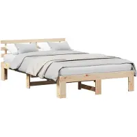 vidaXL Cadre de lit avec tête de lit naturelle 120 x 200 cm Pin massif