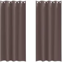vidaXL Rideaux occultants à œillets, 2 pièces, marron foncé, polyester
