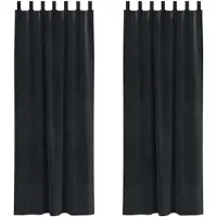 vidaXL Rideaux occultants 2 pcs noir 140 x 260 cm velours