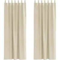 vidaXL Rideaux occultants 2 pcs Crème 140 x 245 cm Velours