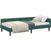 vidaXL Cadre de lit d'angle avec tête de lit vert foncé 80 cm x 200 cm velours