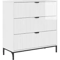 vidaXL Buffet blanc brillant 79,5 x 33 x 82 cm en aggloméré