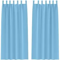 vidaXL Rideaux occultants à œillets, 2 pièces, bleu ciel, polyester