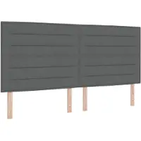 vidaXL Tête de lit LED avec barres lumineuses LED gris foncé 200 cm Tissu