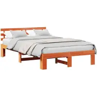 vidaXL Cadre de lit brun cireux 120 x 190 cm Pin massif