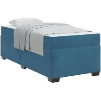 vidaXL Cadre de lit avec matelas bleu foncé 100 x 200 cm Tissu