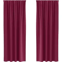 vidaXL Rideaux occultants à œillets, lot de 2, bordeaux, 225 x 140 cm