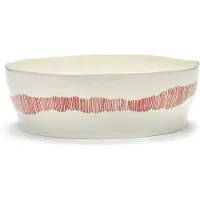 Serax Feast Saladier White|Red Stripes