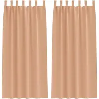 vidaXL Rideaux occultants avec anneaux 2 pcs brun clair 245 x 140 cm