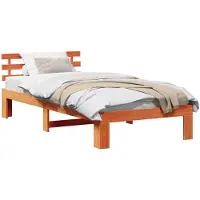 vidaXL Cadre de lit brun cireux 100 x 200 cm Pin massif