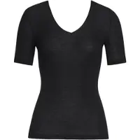 Hanro Maillot de corps ' Woolen Silk Kurzarm ' noir