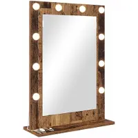 vidaXL Miroir de lavabo à angle droit Béton gris 70 x 50 x 18 cm