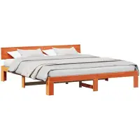 vidaXL Cadre de lit brun cireux 180 x 200 cm Pin massif