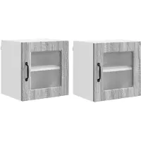 vidaXL Meuble mural de cuisine 2 pcs Gris Sonoma 40 x 31 x 40 cm