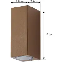 LUCANDE Luminaire Extérieur , Xava, dimmable, Brun / rouille, Balcon, Aluminium, Moderne