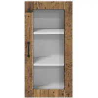 vidaXL Armoire vitrée LUCCA, 2 pièces, bois de récupération, panneaux de particules