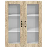 vidaXL Armoire murale en verre LUCCA, chêne Sonoma, 80 x 31 x 100 cm