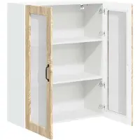 vidaXL Armoire murale en verre LUCCA, chêne Sonoma, 80 x 31 x 100 cm