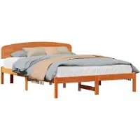 vidaXL Cadre de lit brun cireux 160 x 200 cm Pin massif