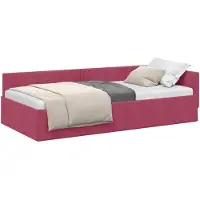 vidaXL Cadre de lit d'angle avec tête de lit vin rouge 80 cm x 200 cm velours