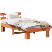 vidaXL Cadre de lit brun cireux 100 x 200 cm Pin massif