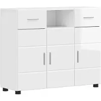 vidaXL Armoire en bois blanc brillant 88,5 x 30,5 x 73 cm Matériau dérivé du bois