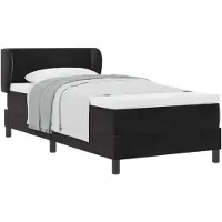 vidaXL Lit boxspring avec tête de lit noir 100 x 200 cm velours