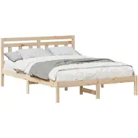 vidaXL Cadre de lit Marron 135 x 190 cm Pin massif