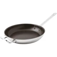 Paderno Poêle à frire World Cuisine 12517-32, diamètre max. 32 cm, acier inoxydable, compatible avec les plaques à induction, revêtement antiadhésif