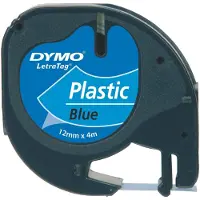Dymo LetraTAG - Plastique - bleu - Rouleau (1,2 cm x 4 m) 1 cassette(s) ruban - pour LetraTag LT-100H, LT-100T, QX50, XR