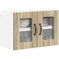 vidaXL Armoire murale en verre LUCCA, chêne Sonoma, 60 x 31 x 40 cm
