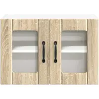 vidaXL Armoire murale en verre LUCCA, chêne Sonoma, 60 x 31 x 40 cm