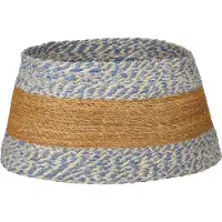 House of Seasons Couverture de Sapin de Noël - H26 x Ø50 cm - Herbe de mer - Bleu