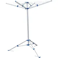 Moritz Camping Séchoir à linge pliable 2,85 kg 15m de corde à sécher 4 piquets de terre 4 bras Aluminium Séchoir à linge Séchoir à linge