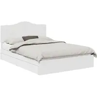 vidaXL Lit de rangement avec tête de lit Blanc 140 x 190 cm Bois composite