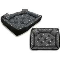 AIO Factory Lit pour chien parc 115x95 cm imperméable os argentés
