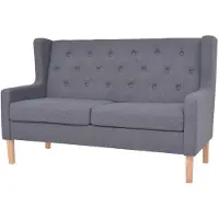 vidaXL Canapé à 2 places Tissu Gris