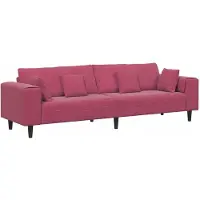 vidaXL Canapé rouge bordeaux 250 x 77 x 76 cm en velours